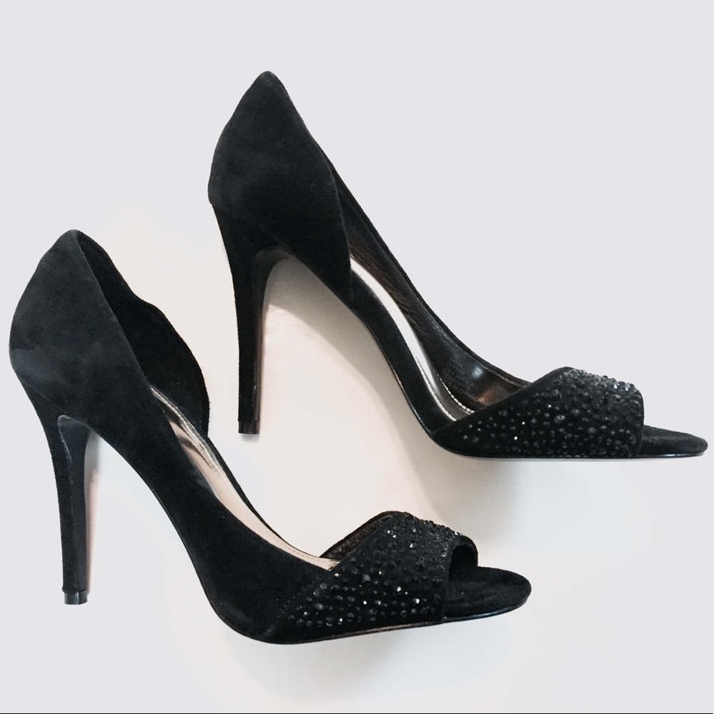 Coach Black Heels with Embellishments